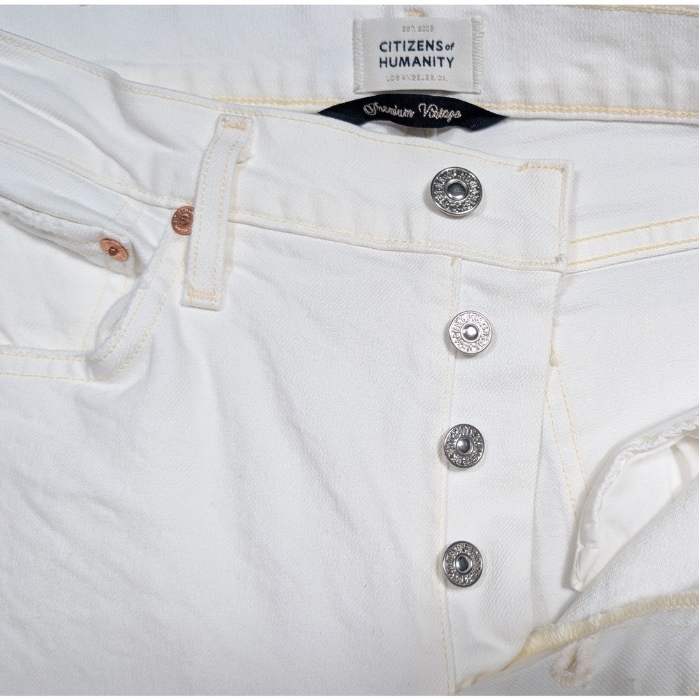 Citizens of Humanity Emerson Slim Boyfriend Jeans 28 White Distressed Denim‎ - Picture 5 of 12